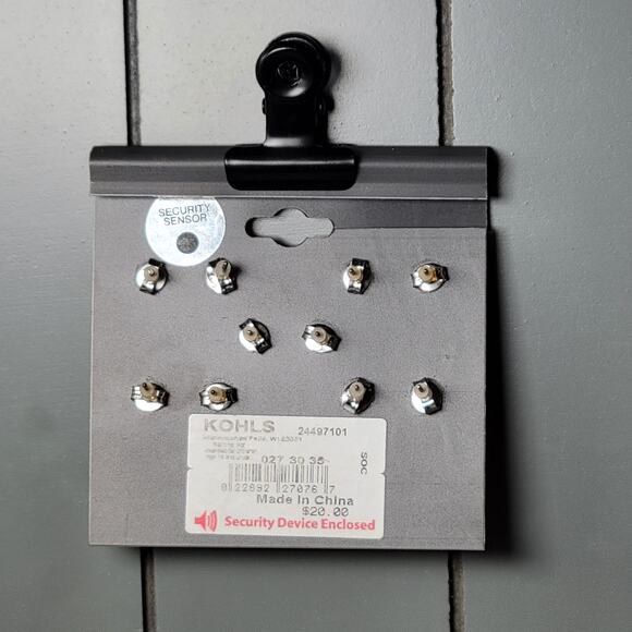 Occasion 8-Pair Rhinestone Earrings Set Studs Hoops Silver Tone Kohl’s New - Picture 7 of 12